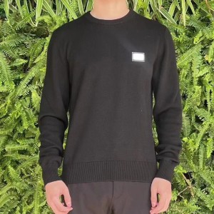 dolce & gabbana wool round-neck sweater with branded tag