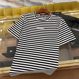 dolce & gabbana striped short-sleeved t-shirt with logo