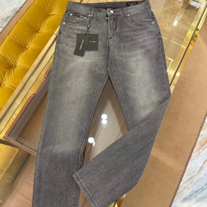dolce & gabbana light gray wash slim-fit stretch jeans
