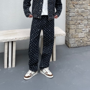 lv louis vuitton monogram jacquard denim skate pants