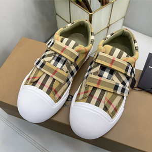 9A+ quality burberry children's vintage check coton sneakers shoes