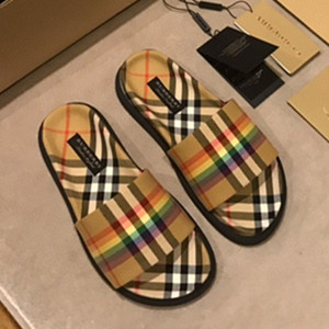 9A+ quality burberry women's check cotton slides shoes
