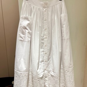 9A+ quality celine midi skirt in cotton batiste white