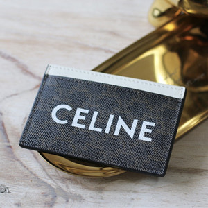 celine card holder in triomphe canvas with celine print #020