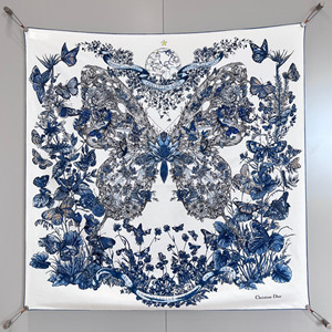 9A+ quality dior butterfly around the world 90 square scarf 90cm x 90cm