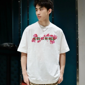 gucci web print cotton t-shirt