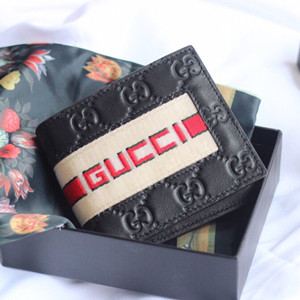 gucci stripe leather wallet #408827