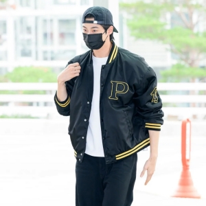 prada re-nylon bomber jacket with patch