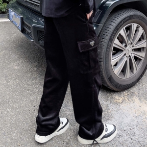 prada corduroy pants with cargo pockets