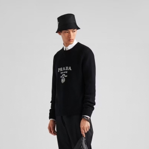 prada wool and cashmere crew-neck sweater