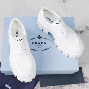 prada monolith brushed leather lace-up shoes 9A+ quality