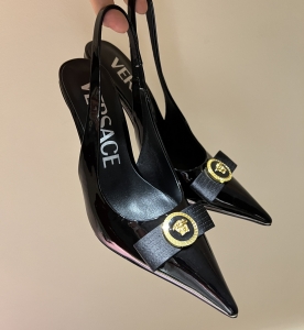 versace gianni ribbon high slingback pumps shoes
