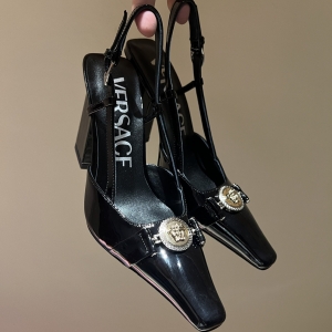 versace medusa buckle mid slingback pumps shoes