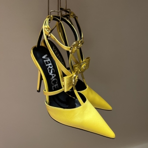 versace gianni ribbon cage satin pumps shoes