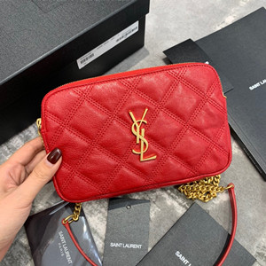 ysl yves becky double-zip pouch in quilted lambskin #608941