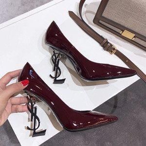 ysl saint laurent opyum 100 pumps in leather and metal