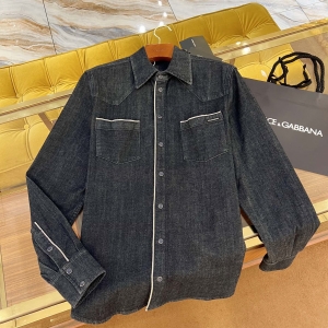 dolce & gabbana selvedge denim gold-fit shirt