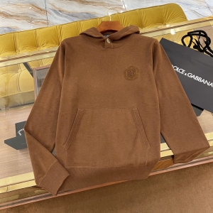 dolce & gabbana wool and silk hoodie with dg patch