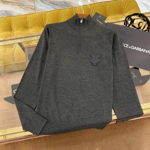 dolce & gabbana zip-up cashmere turtle-neck sweater