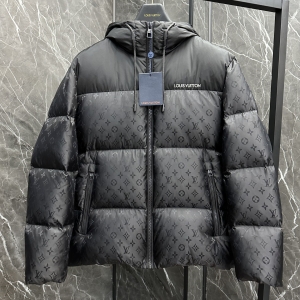 lv louis vuitton monogram short down jacket