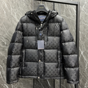 lv louis vuitton monogram short down jacket