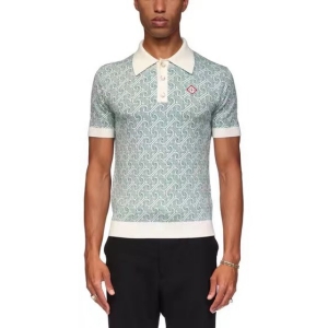 casablanca column jacquard monogram polo shirt